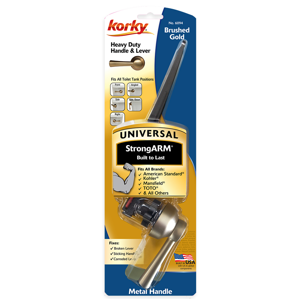 StrongARM® Toilet Handle and Lever, Simple Brushed Gold Korky